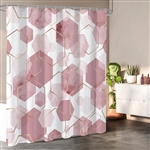 72"W x 84"H Abstract Pink Geometric Polyester Shower Curtain