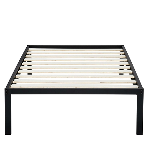 Twin Size Heavy Duty Metal Platform Bed Frame with Wooden Slats