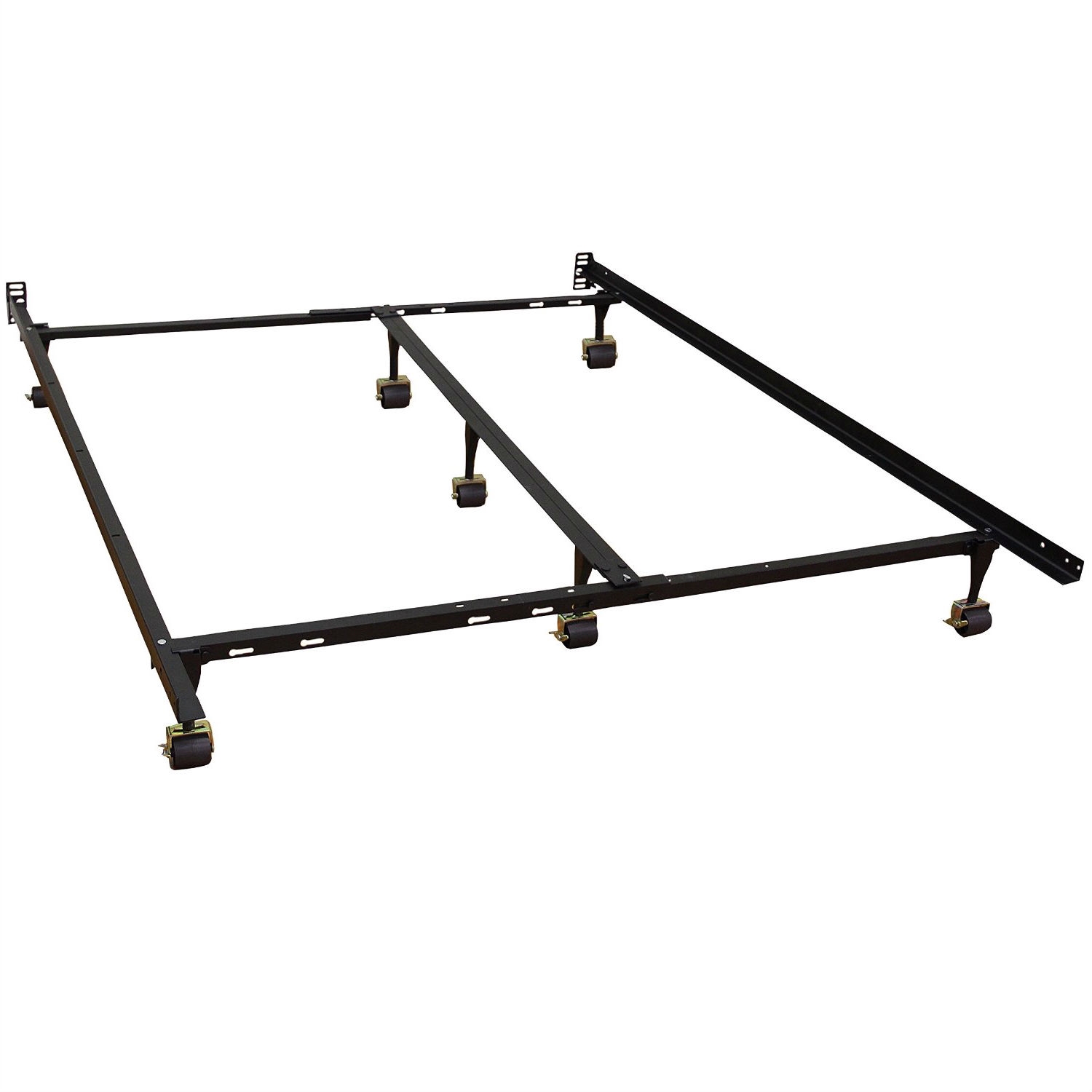 Queen size Heavy Duty 7-Leg Metal Bed Frame with Locking Rug Roller Casters  Wheels | FastFurnishings.com