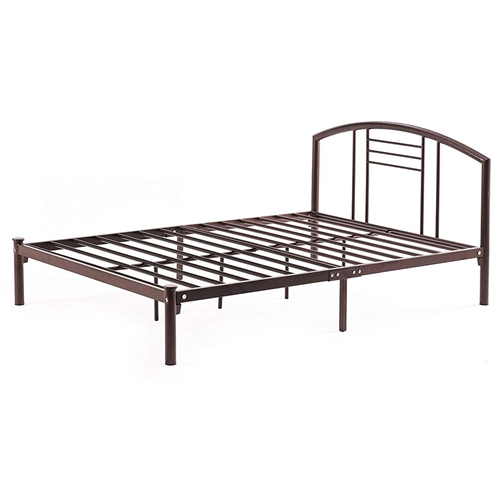 Queen size Metal Platform Bed Frame in Bronze Finish