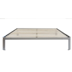 Queen size Luna Metal Platform Bed Frame with Wood Slats