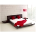 Queen Modern Platform Bed w/ Headboard and 2 Nightstands in Espresso