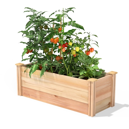 48 in x 16 in Tall Premium Cedar Wood Raised Garden Bed - Made in USA