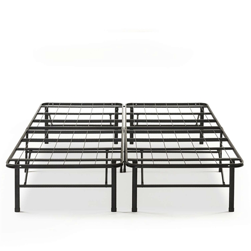 Queen size Folding Sturdy Metal Platform Bed Frame with Storage Space