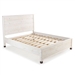 Queen Size Solid Wood Platform Bed Frame with Headboard in Rustic White Finish