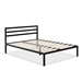 Queen Metal Platform Bed Frame with Headboard and Wood Slats