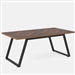 Modern Farmhouse 63-inch Rectangle Dining Table Brown Wood Top Black Metal Frame