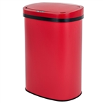 Red 13 Gallon Stainless Steel Motion Sensor Trash Can