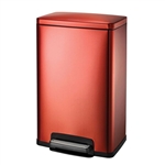 Stainless Steel 13-Gallon Kitchen Trash Can with Step Lid in Copper Red Finish