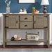 Solid Wood Farmhouse Sofa Table Cabinet with Storage Drawers in Rustic Taupe