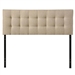 Queen size Modern Beige Tan Taupe Fabric Tufted Upholstered Headboard