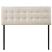 Queen size Modern Ivory Fabric Upholstered Button Tufted Headboard