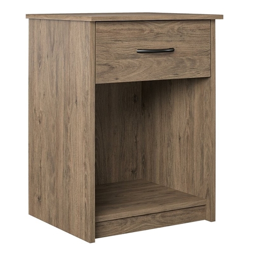 Bedroom 1-Drawer Nightstand End Table in Light Oak Wood Finish