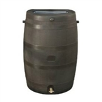 50-Gallon Brown Rain Water Collection Barrel with Brass Spigot