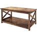 Contemporary 2-Tier Farmhouse Coffee Table in Rustic Wood Finish