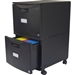 Black 2-Drawer Locking Letter/Legal size File Cabinet with Casters/Wheels