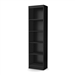 5-Shelf Narrow Bookcase Black Finish