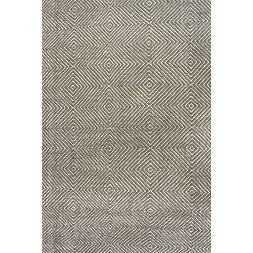Gray 4' x 6' Flat Woven Hand Made Wool/Cotton Gray Area Rug