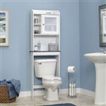 White Space Saving Over Toilet Bathroom Cabinet with 2 Adjustable Shelves