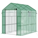 7 ft x 4.7 ft Oudoor Greenhouse with Steel Frame and Green PE Cover
