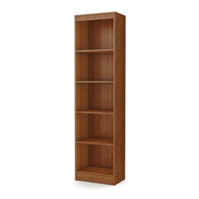 Modern Narrow Bookcase with 5-Shelves in Morgan Cherry Finish