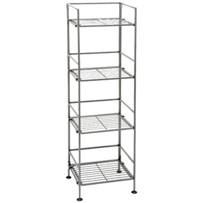 4-Shelf Iron Tower Storage Shelves - Great for Kitchen Office Garage