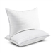 Set of 2 Machine Washable Down Alternative Bed Pillow with Cotton Cover - Queen