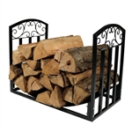 Black Metal Indoor Outdoor 2-Ft Firewood Holder Log Rack