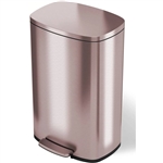 13-Gallon Copper Rose Gold Stainless Steel Step Trash Can with Deodorizer Filter