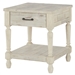 Cottage Style 1-Drawer End Table Nightstand in White Wood Finish