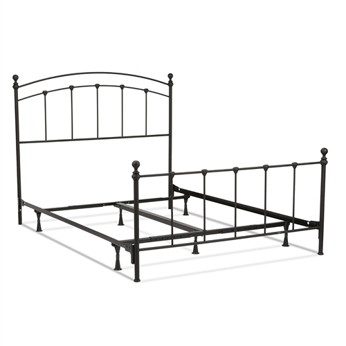 Full size Complete Metal Bed Frame with Round Final Posts Headboard and Footboard