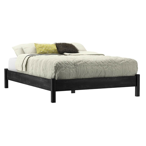 Full size Contemporary Wooden Platform Bed in Black Finish