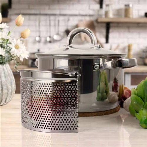 Stainless Steel 4-Quart Dutch Oven with 3-Section Dividers and Lid