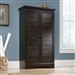 Multi-Purpose Wardrobe Armoire Storage Cabinet in Dark Brown Antique Wood Finish