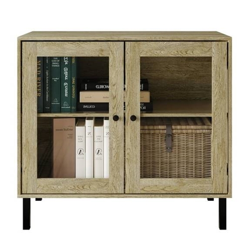 Simple Modern Sideboard 2 Door Buffet Cabinet –  Oak