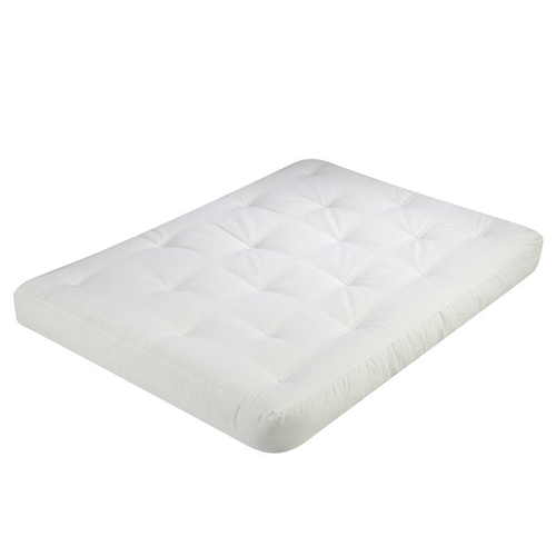 Full size 5-inch Thick Cotton/Poly Futon Mattress in White