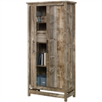 Farmhouse Storage Cabinet Wardrobe Armoire in Rustic Wood Finish