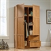 Bedroom Wardrobe Cabinet Storage Closet Organizer in Medium Oak Finish