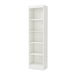 5-Shelf Narrow Bookcase Storage Shelves in White Wood Finish