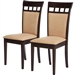 Set of 2- Contemporary Dining Chairs in Cappuccino Finish