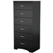 Black 6-Drawer Lingerie Chest for Contemporary Bedroom