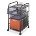 Black Metal Steel Mesh Mobile Filing Cabinet Cart with 2 Drawers and Wheels