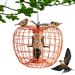 Outdoor Squirrel Resistant Orange Metal Mesh Small Bird Feeder