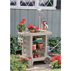 Outdoor Portable Potting Bench Gardening Station Utility Bin