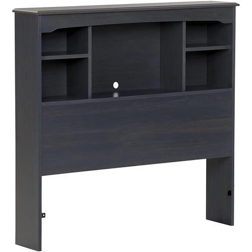 Twin size Bookcase Headboard in Dark Blueberry Finish