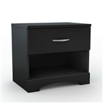Modern 1 Drawer Nightstand End Side Table Storage in Black