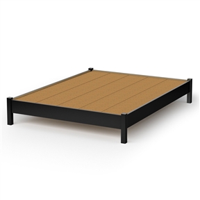 Queen size Platform Bed in Black Finish - Simple Modern Design