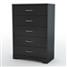 5-Drawer Chest in Black Finish