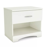 Modern 1 Drawer Nightstand End Side Table Storage in White