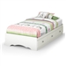 Twin size White Platform Bed Frame with 3 Storage Drawers